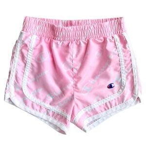 Champion Girls Toddler Kids Pink Lined Lightweight Athletic Logo Shorts. 2. 2T.